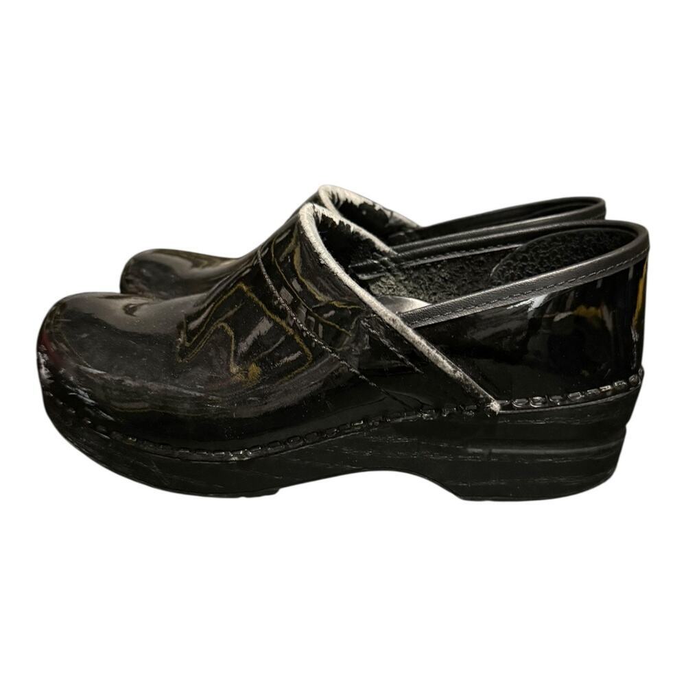 Dansko Professional Black Patent Leather Clogs Womens EU 37 Nursing Shoes 6.5-7 - Picture 5 of 9